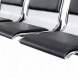 Cadeira Longarina Aeroporto 3 Lugares Cromado com Estofado